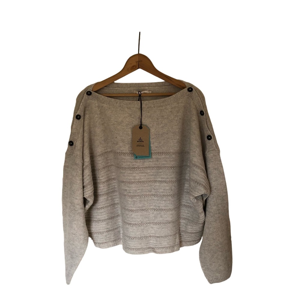 NWT Prana Wool Blend Relaxed Fit Phono Sweater Size Large